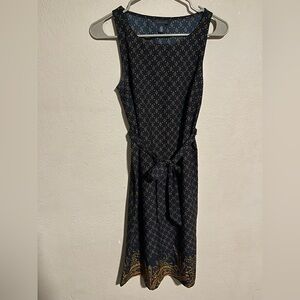 Tommy Hilfiger Navy and Rust/Gold Midi Dress